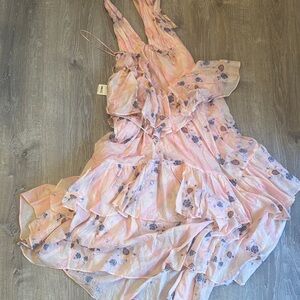 Free people Floral Ruffled Maxi Dress